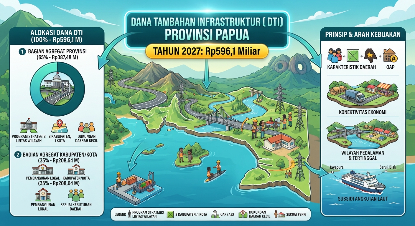 Dana Tambahan Infrastruktur Papua 2027 Capai Rp596,1 Miliar