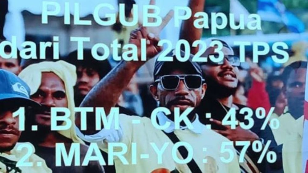 Exit Poll Sementara, Pasangan Mari-Yo Unggul 57 Persen Atas Benhur-Constan di PSU Pilgub Papua 2025