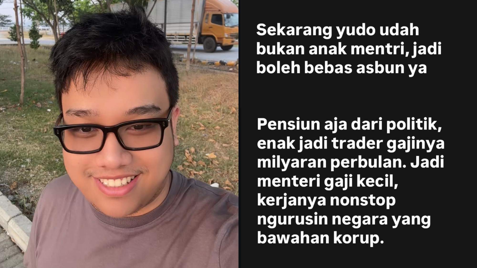 Usai Ayahnya Tak Lagi Jadi Menteri, Yudo Sadewa Sekarang Boleh Bebas Asbun