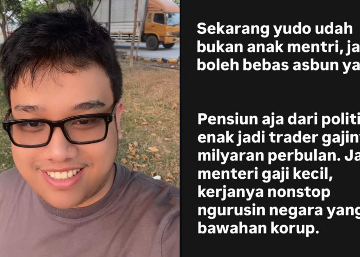 Usai Ayahnya Tak Lagi Jadi Menteri, Yudo Sadewa Sekarang Boleh Bebas Asbun